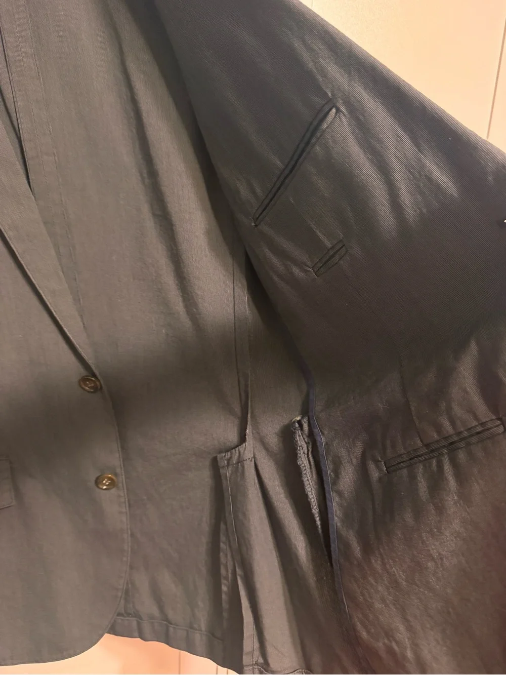 J. Crew Factory Men’s Cotton Blazer Grey size S Two Button Sport Coat